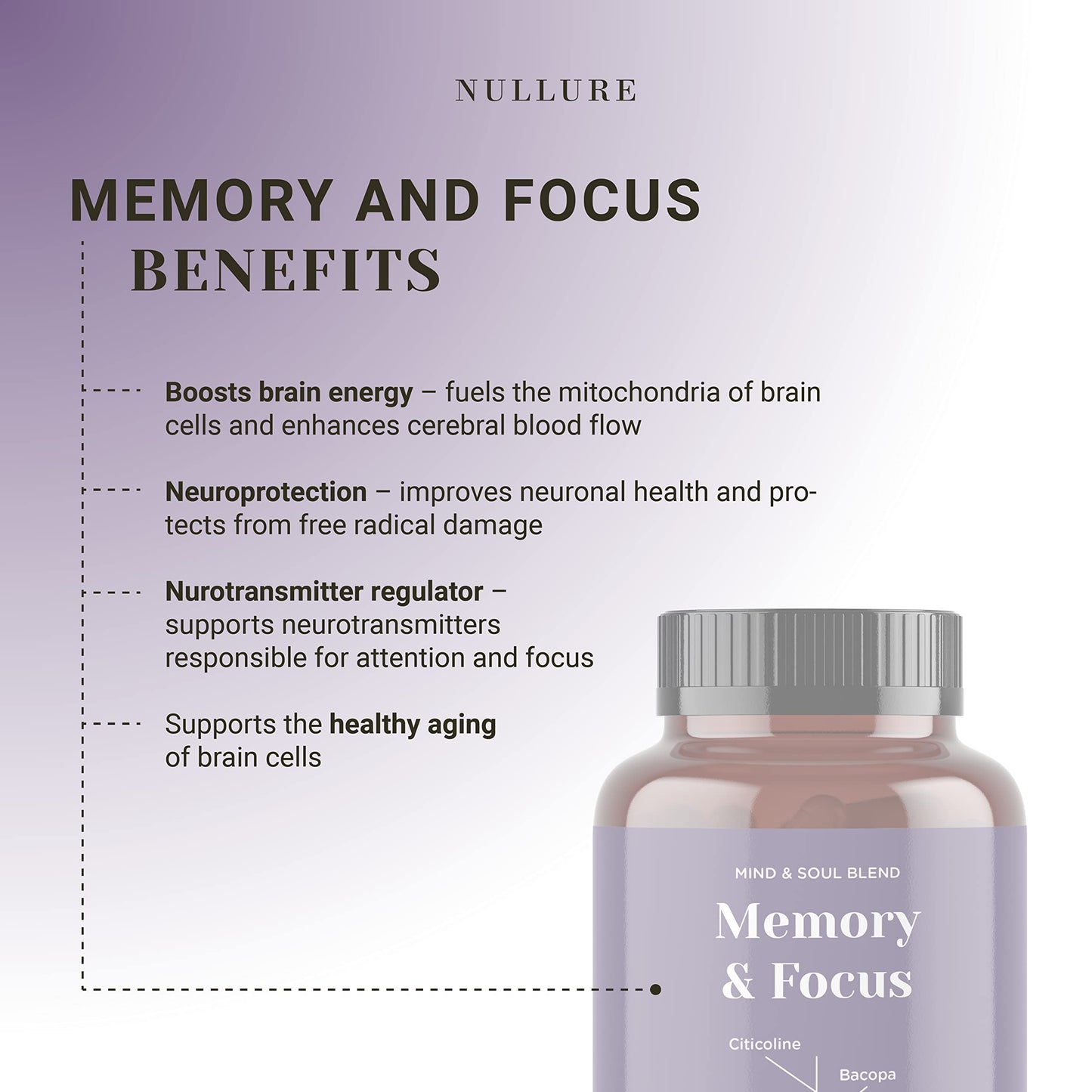 - Nootropic Memory & Focus Nullure | Brain Supplement | Concentration -