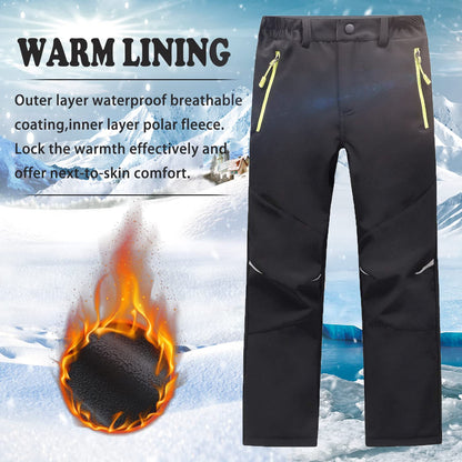 - LNFINTDO Kids Waterproof Trousers For Boys Girls | Walking Trouser With Fleece -