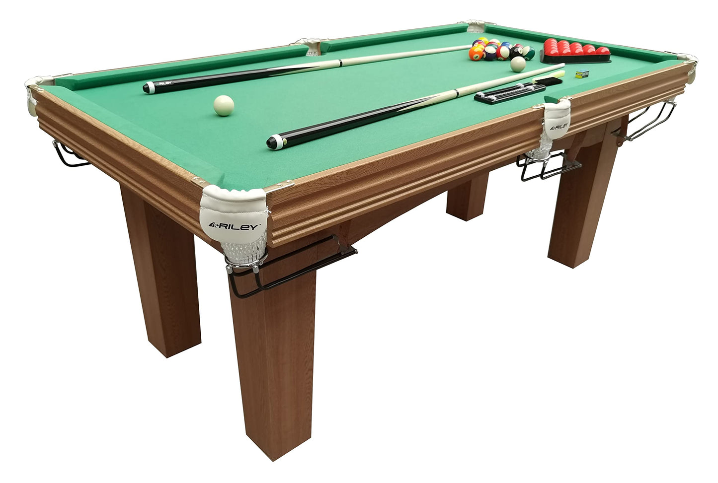 - Riley Traditional 6ft Snooker Table | Supplied with Spots & Stripes for American Pool as well as Snooker Balls -
