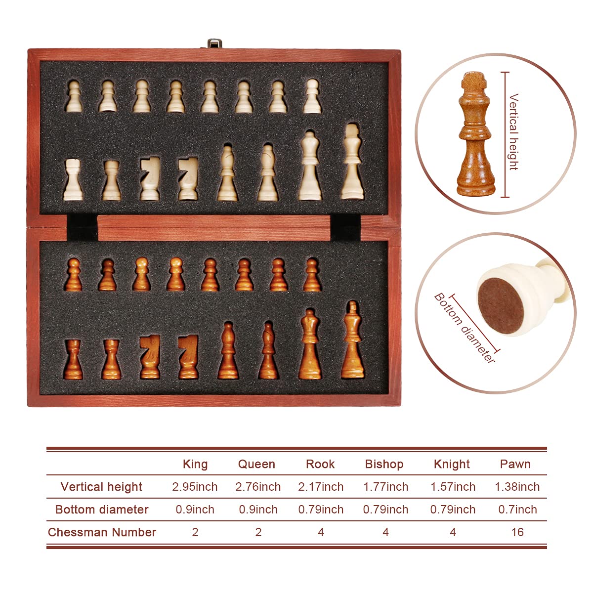 - Syrace Folding Hand Crafted Wooden Chess Set | Unique Chess Board | Travel Chess Sets -