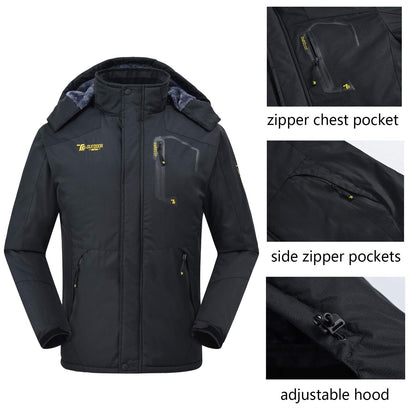 - donhobo Men's Fleece Jacket | Waterproof Warm Jacket | Windproof Camping Hiking Coat -