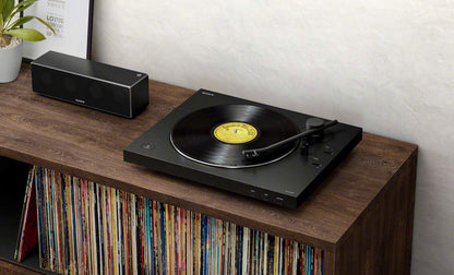 - Sony PS-LX310BT Bluetooth Turntable with built-in Phono Pre-Amp | 2 speeds and 3 gain modes | Black -