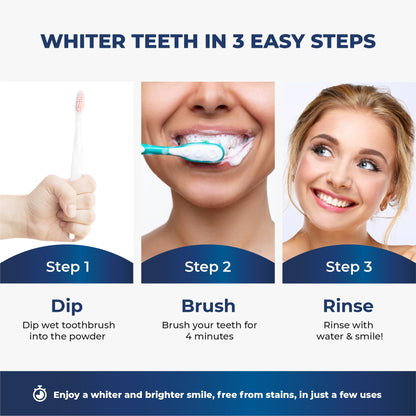 BetterWhite Teeth Whitening Powder - Dentist-Approved & Enamel-Safe | 6 Month Supply | Tea, Coffee, Wine & Smoking Stain Remover | Non-Sensitive Formula | Peroxide-Free | HAP, Baking Soda & Xylitol