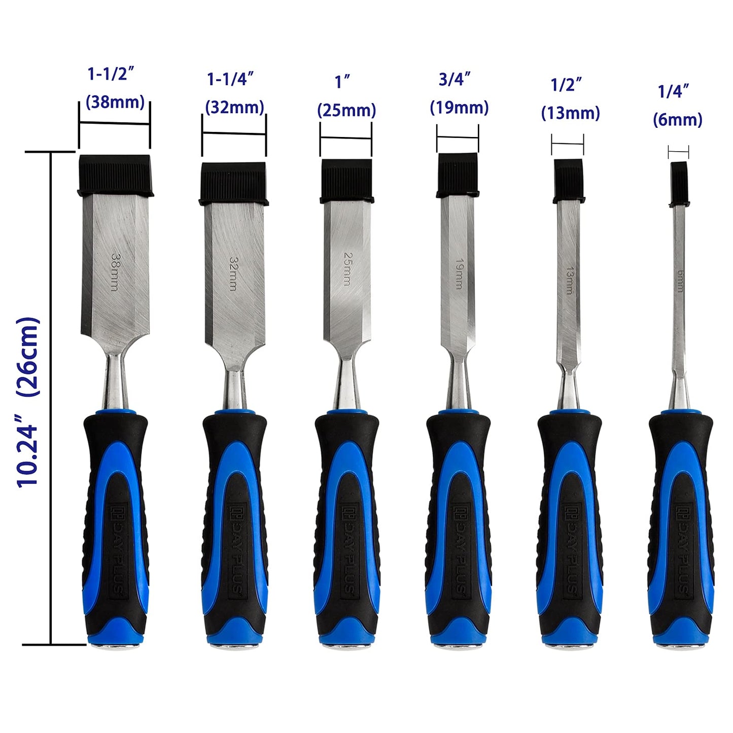 - 10-Piece Wood Chisel Set, Bevel Edge Wood Carving Chisel, Soft Grip with Strike Cap Set for Woodworking, Cr-V Construction Heavy Duty Chisel with Honing Guide, Sharpening Stone, Pencil & Storage Case