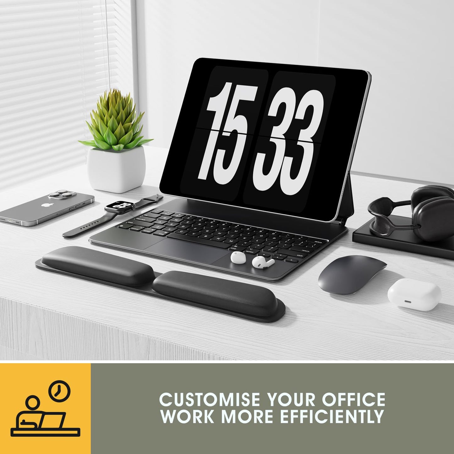 0 GIM Keyboard Wrist Rest Mouse Pad | Mouse Mat Keyboard Wrist Support Pad Set -