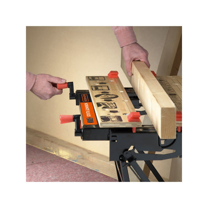 BLACK+DECKER Workmate Plus, Work Bench Tool Stand Saw Horse , Dual Height with Heavy Duty Steel Frame, WM825
