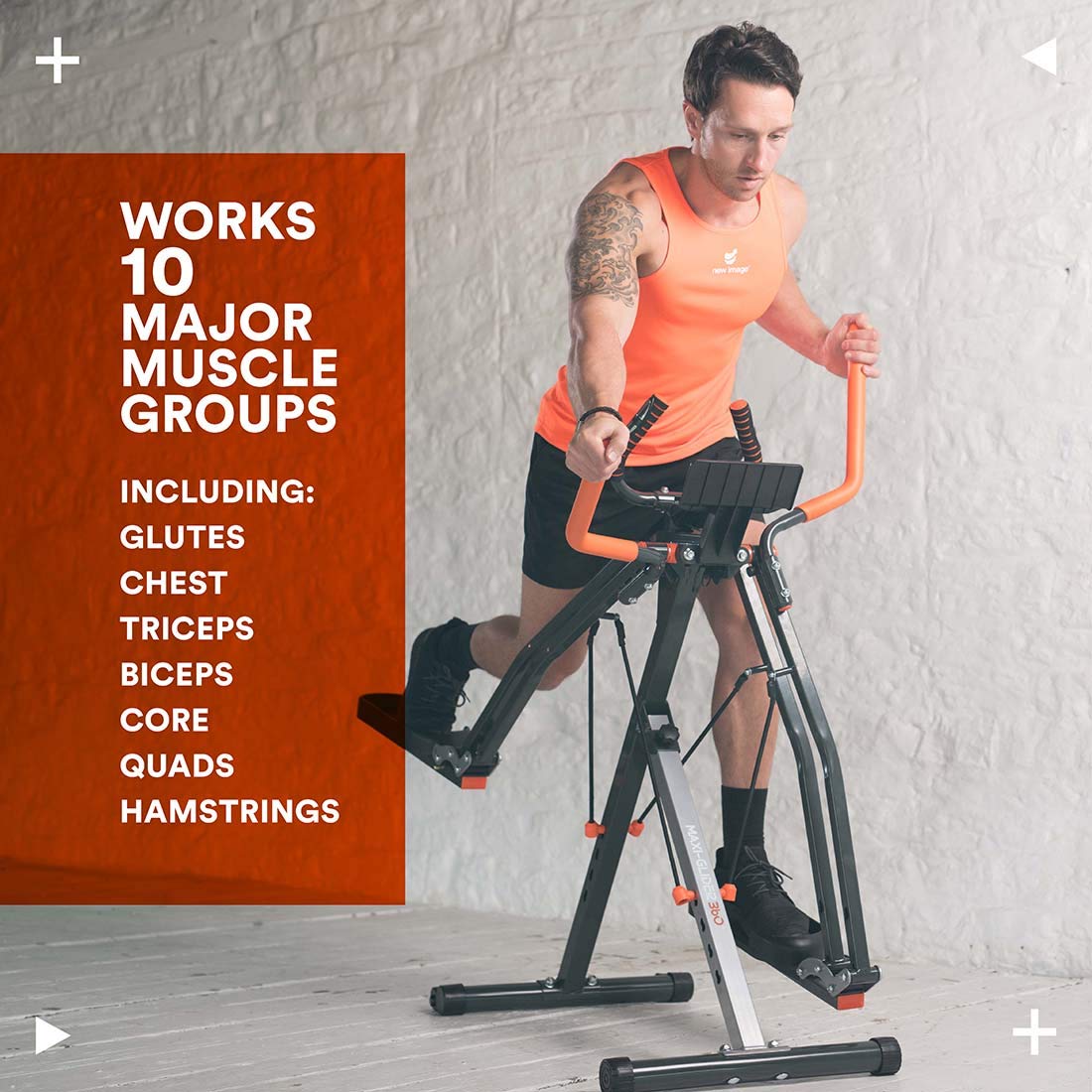- New Image Maxi-Glider 360-10-in-1 Cross Trainer | Foldable Indoor Exercise Equipment -
