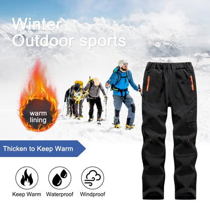 - SEAUR Kids Hiking Trousers | Waterproof Winter Trousers with Zip-up Side Pockets -