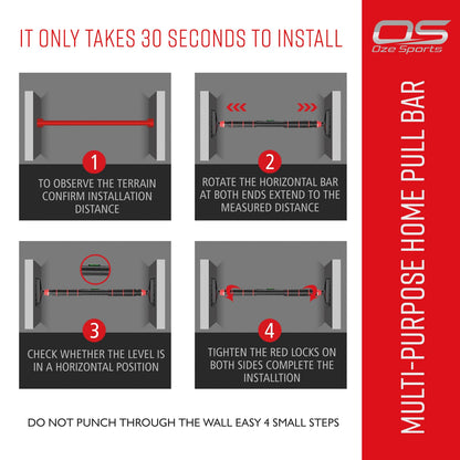 - Door Pull Up Bar | Doorway Chin Up Bar | Adjustable Width Locking Mechanism -
