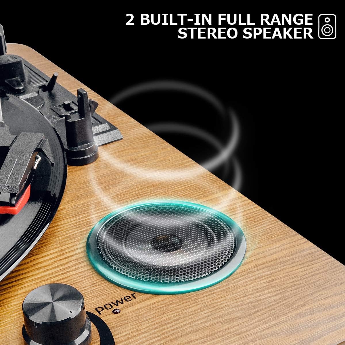 - Record Player | Bluetooth Portable Vinyl Turntable | Digital Encoder Built-in Stereo Speaker -