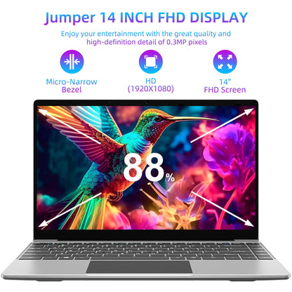 - jumper 14 inch laptop | 256GB SSD 12GB LPDDR4 Laptop | FHD IPS Display | Quad-Core Celeron J4105 | 2.4/5G WiFi | USB 3.0 | Bluetooth 4.0 -