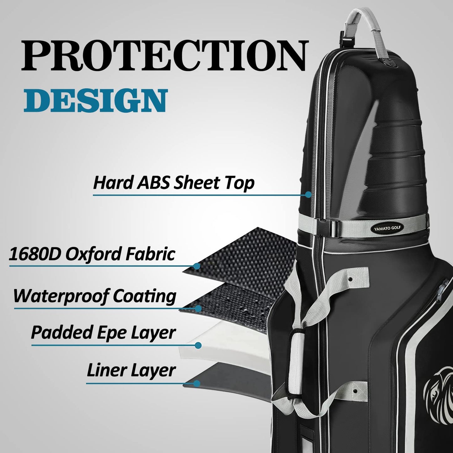 - Yamato Golf Travel Bag, Hard Shell With Wheels