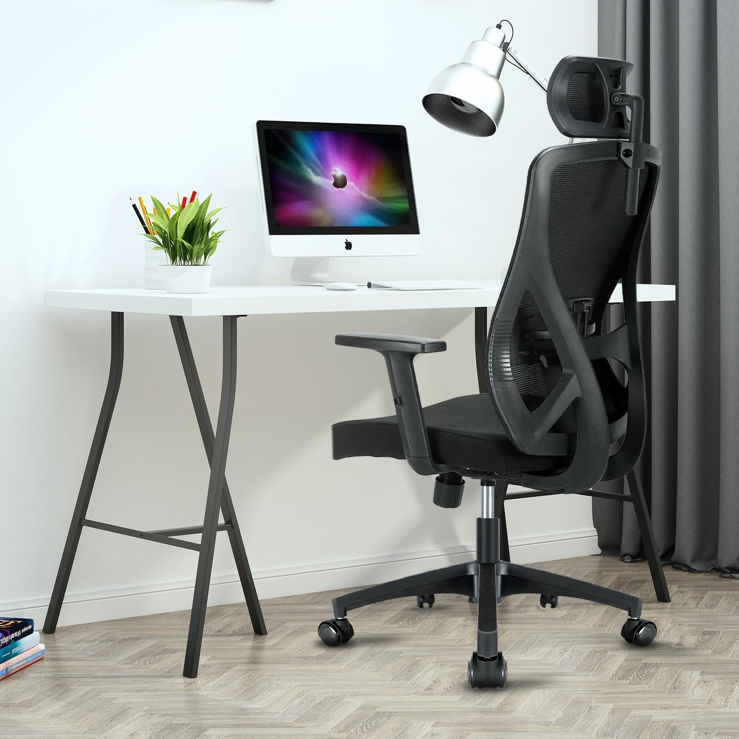- Durrafy Office Chair Ergonomic | Office Desk Chair with Adjustable Headrest, Armrests, Lumbar Support -