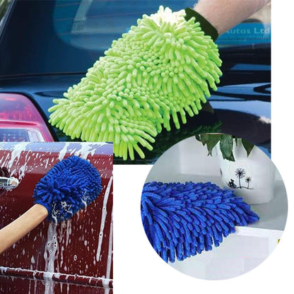 BNFGD 4Pcs Car Wash Mitt,Car Mitt for Washing,Double Sided Microfiber Car Wash Mitts Car Wash Glove Reusable Cleaning Gloves Super Absorbent Microfibre Gloves Microfibre Cloth(Blue,Green).