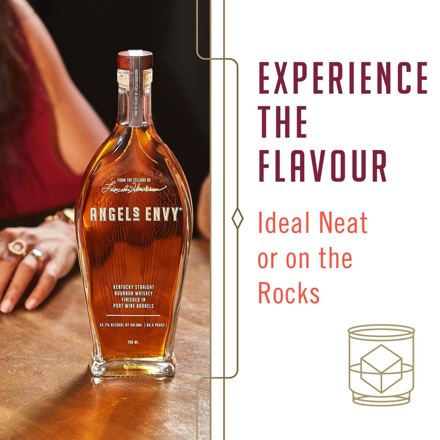 ANGEL’S ENVY Kentucky Straight Bourbon Whiskey Finished In Port Wine Barrels, Notes Of Vanilla And Toasted Nuts, 43.3% ABV, 700ml / 70cl