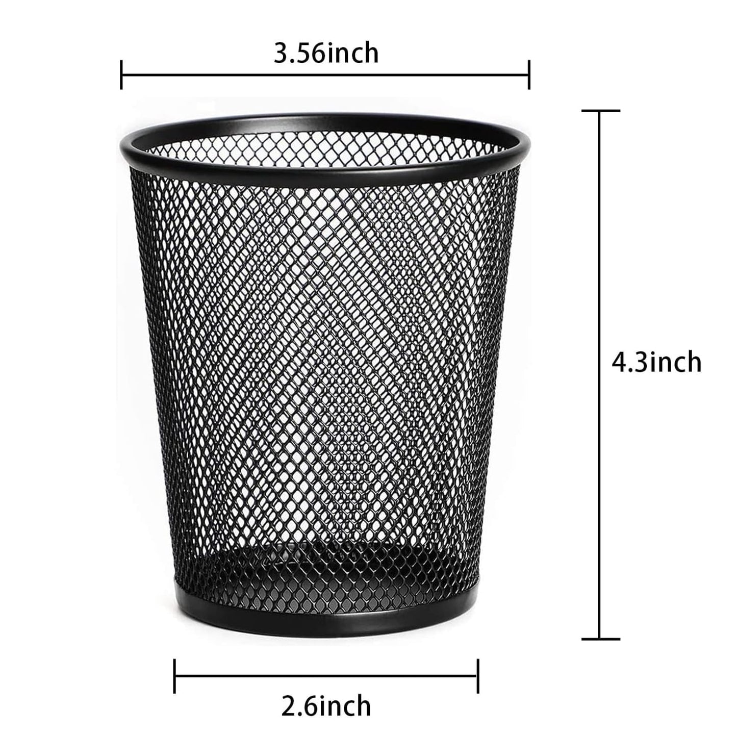 Answaily Pen Holder 6 Pack, Mesh Desk Organizer Pen Pot Pencil Holders, Stationary Supplies Pencil Pots For Office, Home, Classroom (Black 6pcs)