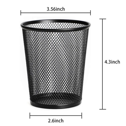 Answaily Pen Holder 6 Pack, Mesh Desk Organizer Pen Pot Pencil Holders, Stationary Supplies Pencil Pots For Office, Home, Classroom (Black 6pcs)