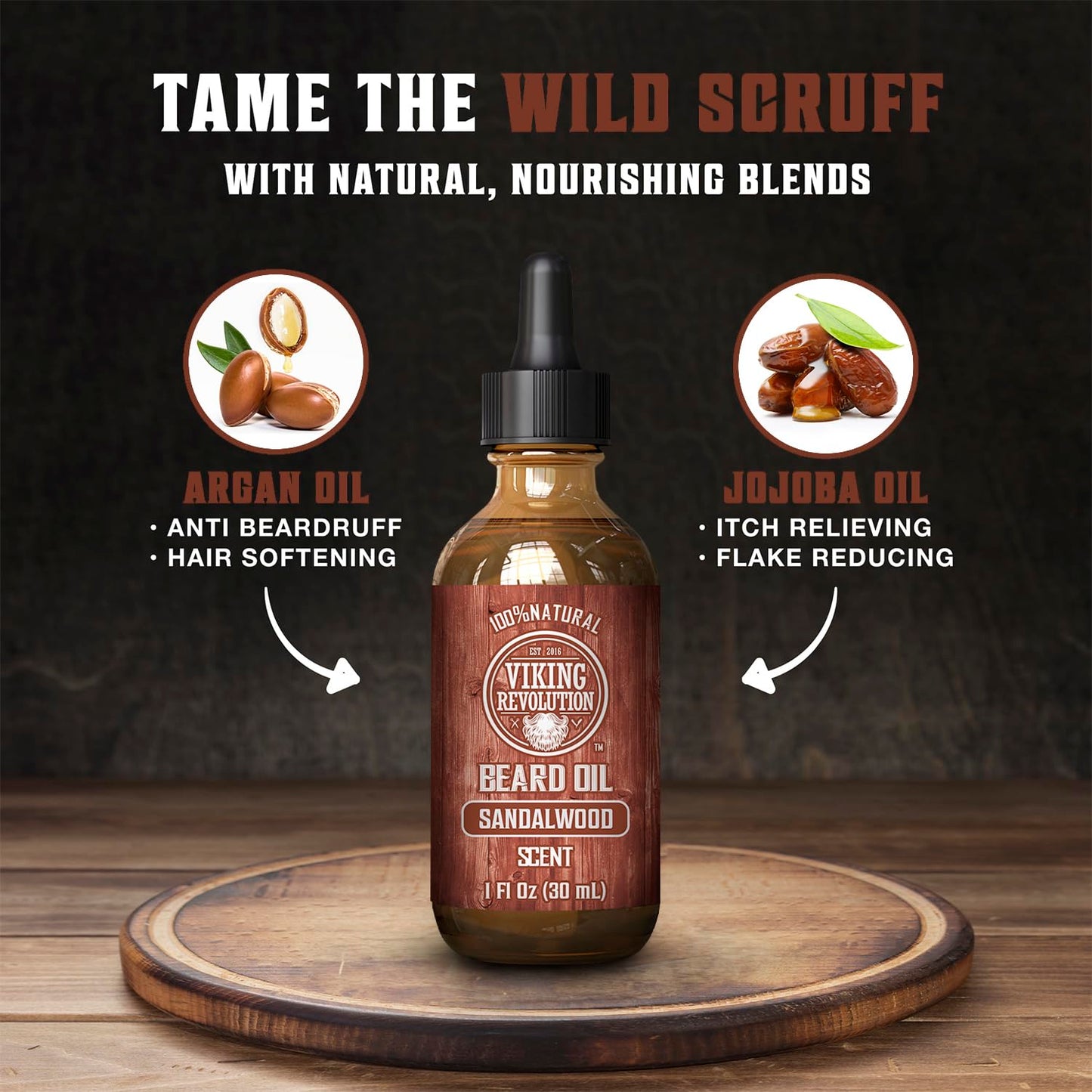 - Viking Revolution - Beard Oil - All Natural Variety Beard Oil For Men With Argan & Jojoba Oils -