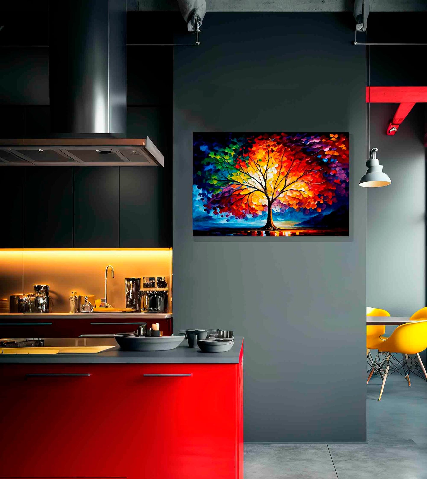 Artley Prints - Tree Of Life Modern Abstract Canvas Pictures for Living Room, Bedroom, Hallway, Kitchen or Office - Colourful Prints Extra Large 101 x 76cm (40 x 30 inches)