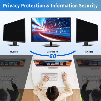 DEJIMAX 27 Inch Computer Privacy Screen Filter for 16:9 Widescreen Monitor, Anti Glare and Blue Light, PC Monitor Screen Privacy Shield,Anti Spy Screen Protector Film