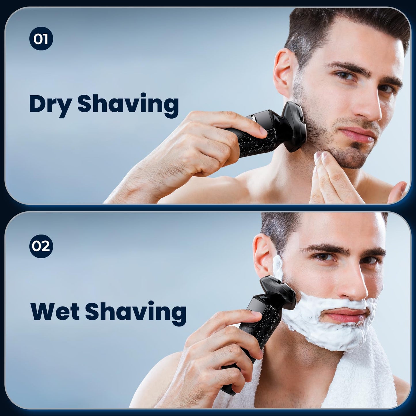 - Electric Razor for Men | Wet & Dry Cordless Rotary Shavers | LCD Display -