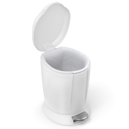 - Simplehuman CW1318 6L Round Pedal Bin | Small Bin for Bathroom Bedroom Office -