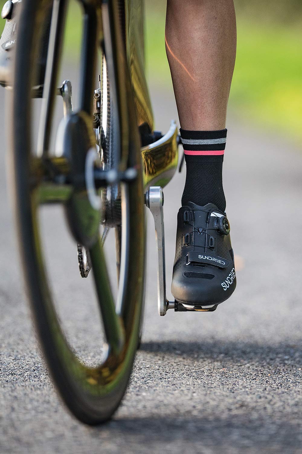 - Sundried Professional Cycle Crew Socks | Black Cycling Socks with Reflective Detail -