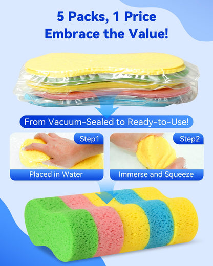 - Temede | Car Wash Sponge |5pcs | Large All Purpose Sponges for Cleaning |