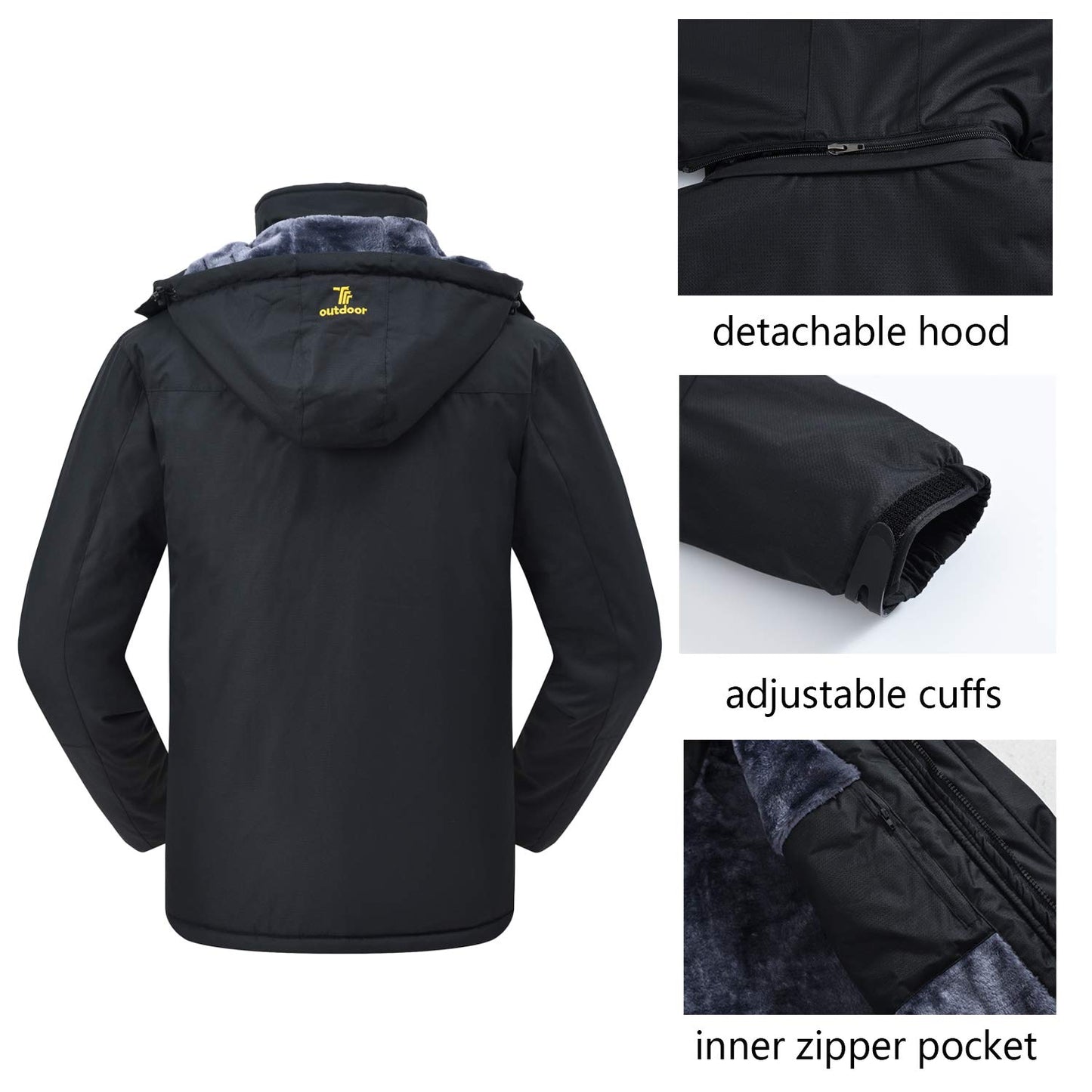 - donhobo Men's Fleece Jacket | Waterproof Warm Jacket | Windproof Camping Hiking Coat -
