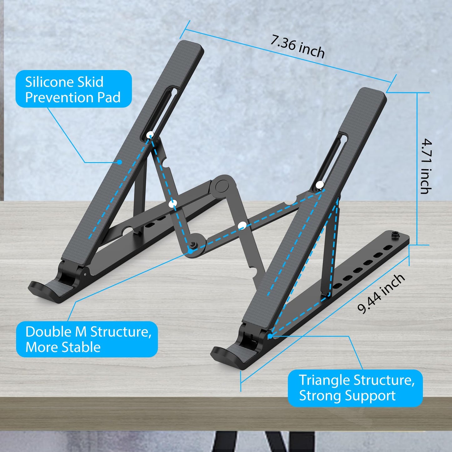 - Nayka Adjustable Laptop Stand | Portable Laptop Riser for Desk -