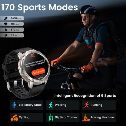 - KOSPET Smart Watch for Men | 60 Days Extra-Long Battery | 5ATM IP69K Waterproof for Swimming | Rugged Military Full Metal Body Smartwatch -