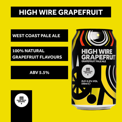 - Magic Rock High Wire | Grapefruit Pale Ale Craft Beer Gift Set | Citrusy, Smooth & Zesty Pale Ale - Vegan (12 x 330ml Cans) -