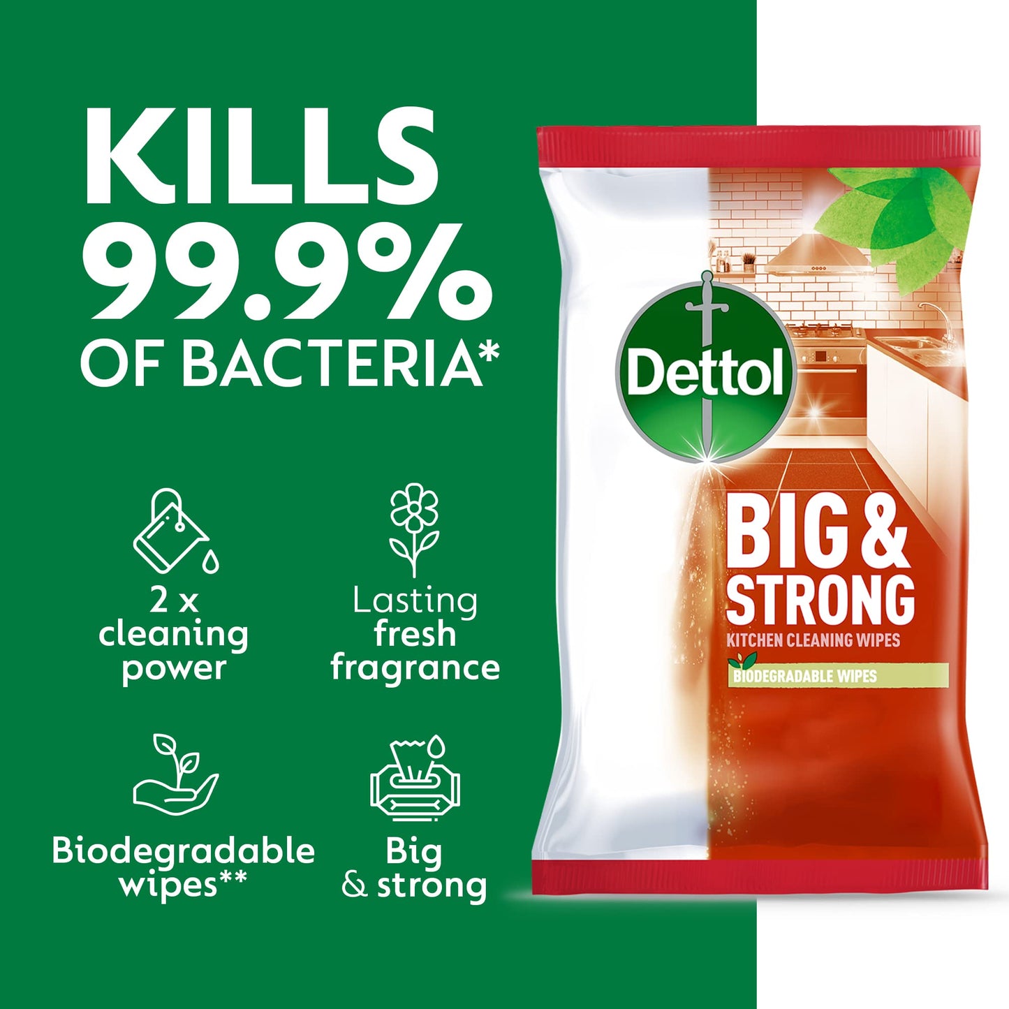 Dettol Big Wipes, Total 150 Wipes (6 Packs X 25), Heavy Duty Wipes, Ultra Grime Wipes, Kitchen Wipes, Kitchen Cleaner, Antibacterial, Disinfectant, Disinfectant Wipes, Household Cleaners