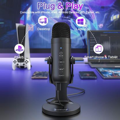 - zealsound USB Microphone, PC Phone Podcast Mic, Condenser Gaming microphones for PS4&5