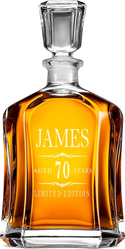 - Personalised Glass Whiskey Decanter -