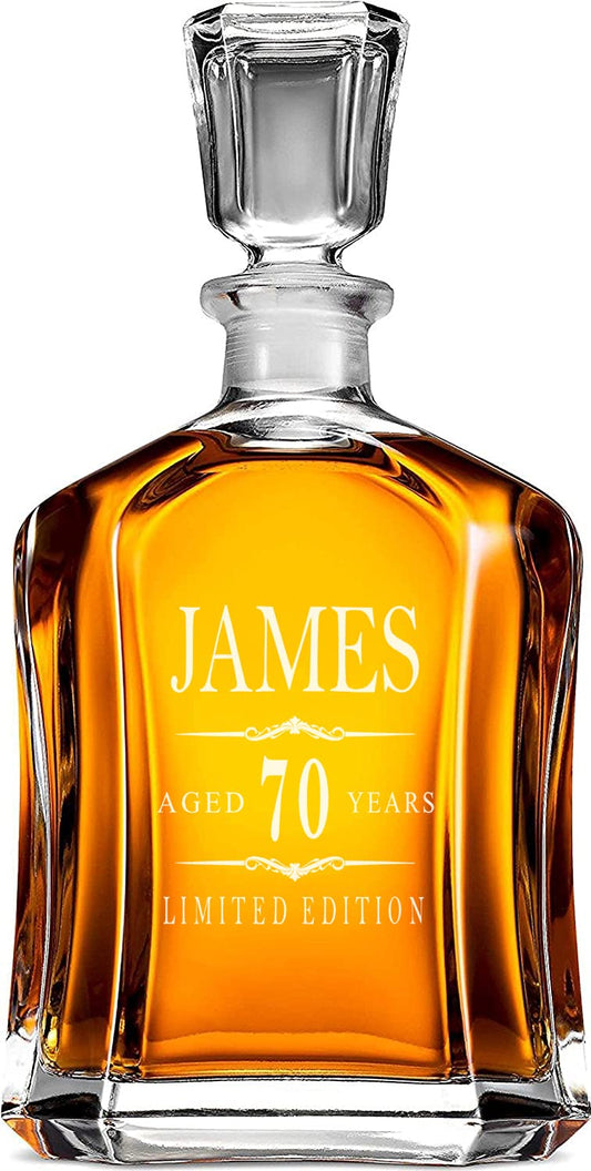 - Personalised Glass Whiskey Decanter -