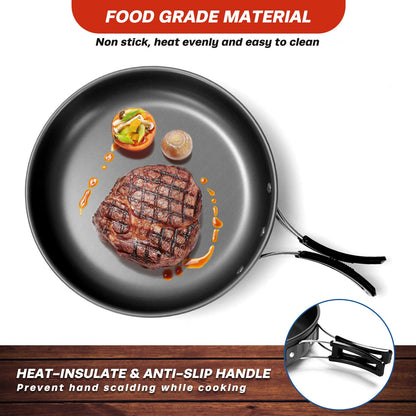- Odoland Camping Cookware Kit for 4 People | Non-Stick -