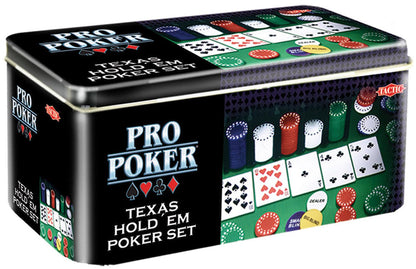 - Tactic Games UK Pro Poker Texas Hold'em Set | Tin -