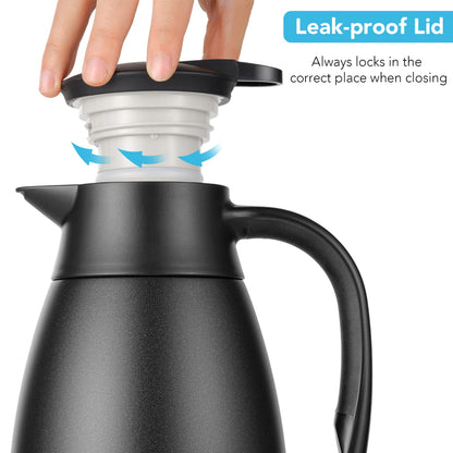- Tiken 2L Thermal Coffee Carafe Jug | Stainless Steel | Insulated Vacuum Coffee Pot -