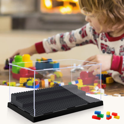 - Mlikero Minifigure Display Case | Clear Dustproof Display Storage Box with 3 Movable Steps -