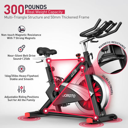 - JOROTO X2 Exercise Bike For Home Use | 136kg Weight Capacity & Magnetic Resistance -