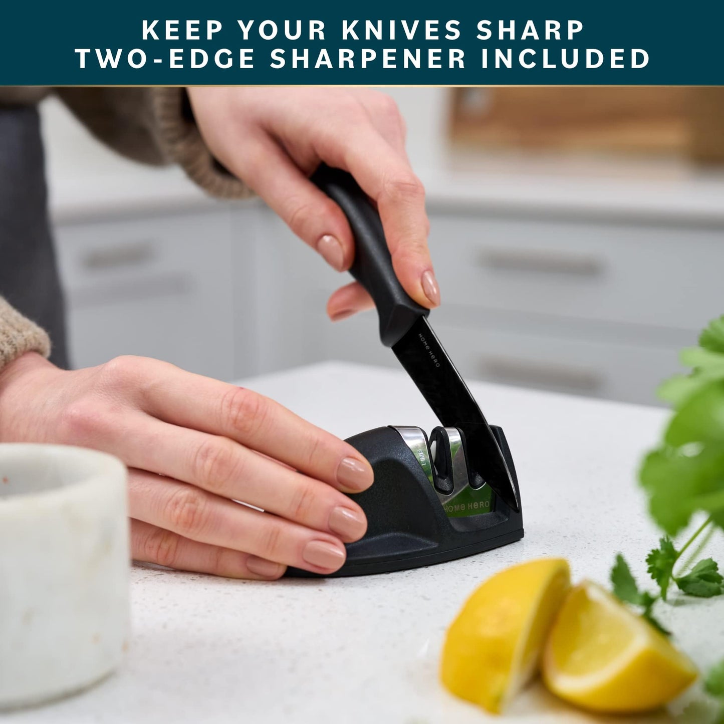 - Home Hero Ultra-Sharp Stainless Steel Kitchen Knife Set - Chef Knives Set -