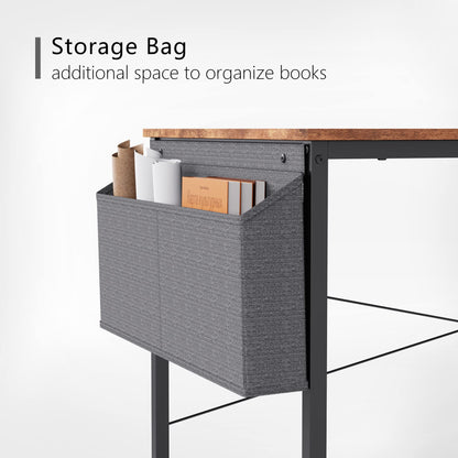 - HOMIDEC Writing Computer Desk | Office Work Desk for student and worker | Laptop Table with Storage Bag and Headphone Hook -