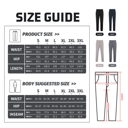 - Mens Golf Waterproof Trousers | Slim Fit | Lightweight | Stretch Tapered -