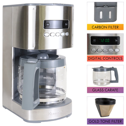 - Kenmore 12-Cup Drip Coffee Maker Machine | 1.8L | Programmable Filter Coffee Machine -