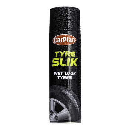 CarPlan Tyre Slik Wet Look Tyres - Combats Tyre Wall Crazing, 500 ml