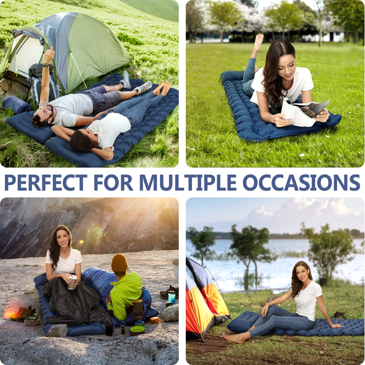 - Kiaitre Camping Mat | 9CM Ultralight Self Inflating Camping Mat | Camping Pillow | Portable Compact Camping Mattress -