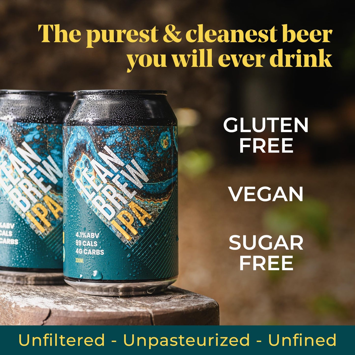 - LEAN BREW IPA | Gluten Free Beer | Low Carb Beer 24 Pack x 330ml Beer Cans -