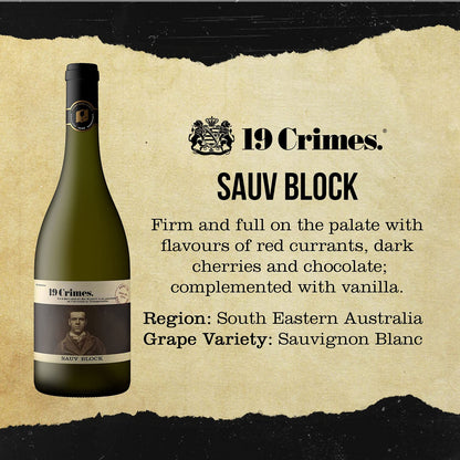 19 Crimes Sauvignon Blanc White Wine, 75cl,Packaging may vary