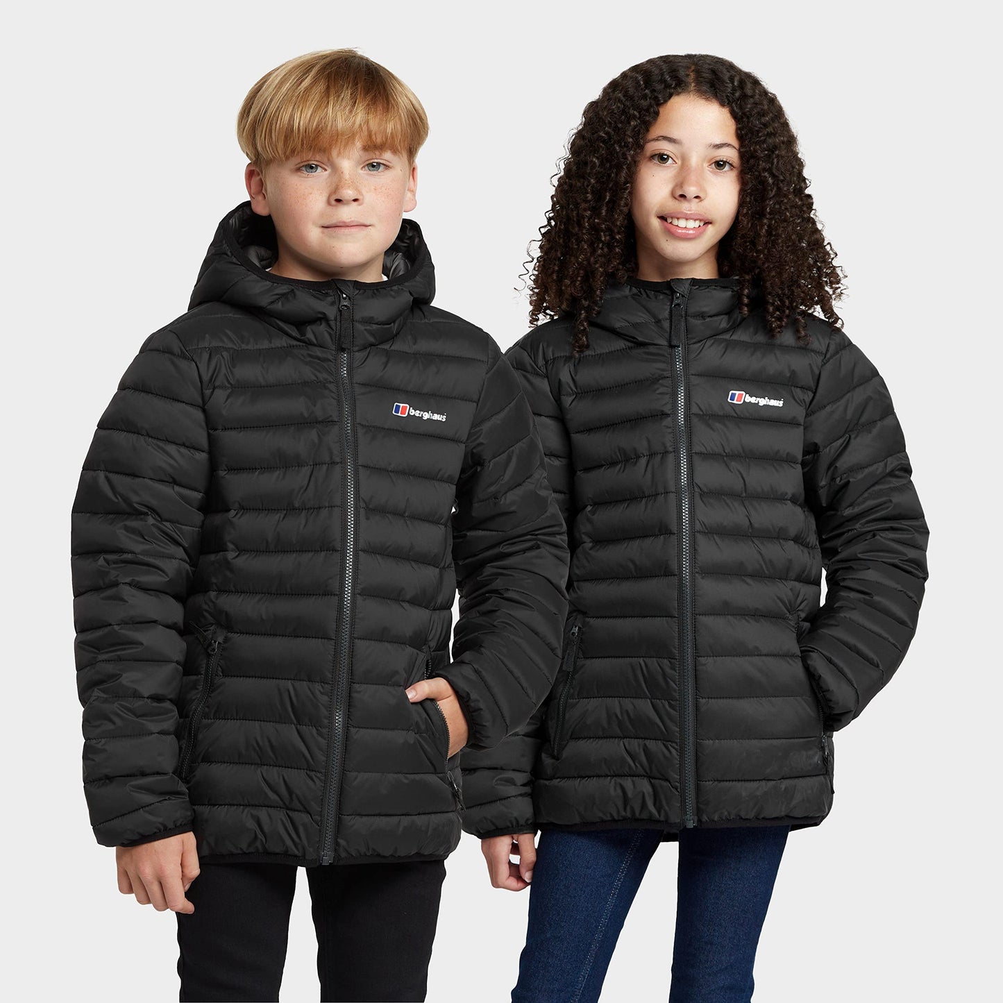 Berghaus Kids' Kirkhale Baffle Jacket with Lightweight Insulation and Water Resistant Fabric, Kids' Winter Jacket, Hiking & Outdoor Recreation Clothing (13 Years, Black)